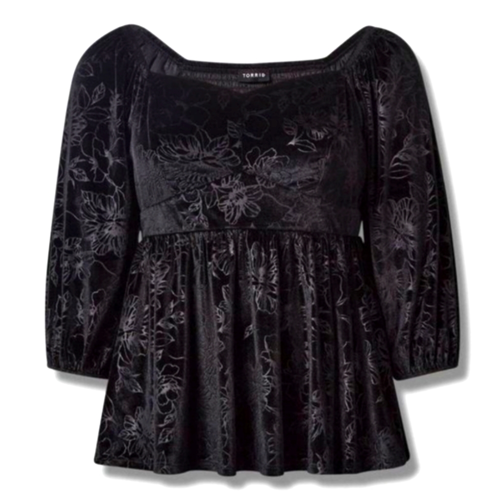 Torrid Velvet Corset Peplum Top Size 3, 3X, 22/24
